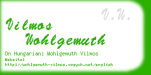 vilmos wohlgemuth business card